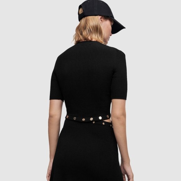 Maje ROSALIE Knit Black Mini Dress - Picture 2 of 3